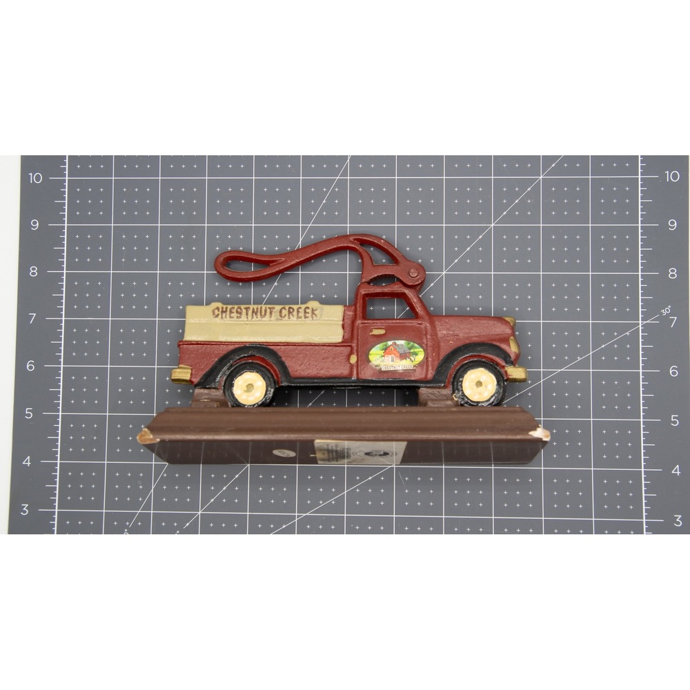 Chestnut Creek Cast Iron Nutcracker Vintage Red Pickup Truck Houston Harvest - Picture 7 of 8